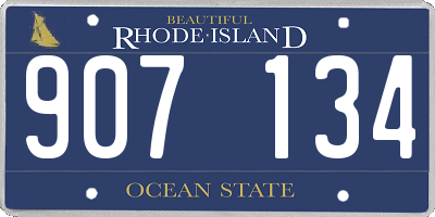 RI license plate 907134