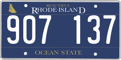 RI license plate 907137