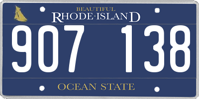 RI license plate 907138