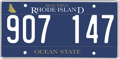 RI license plate 907147