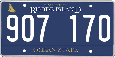 RI license plate 907170
