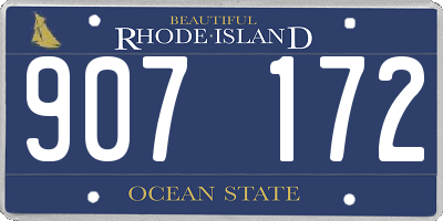 RI license plate 907172