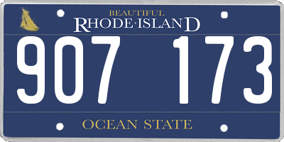 RI license plate 907173