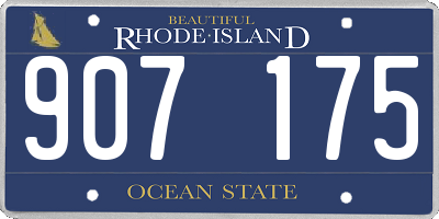 RI license plate 907175