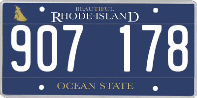 RI license plate 907178