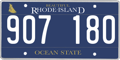 RI license plate 907180