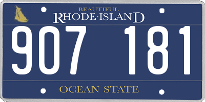 RI license plate 907181