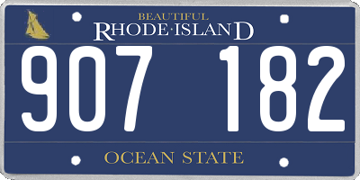 RI license plate 907182