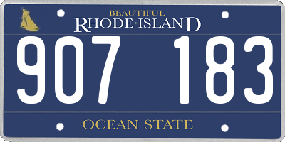 RI license plate 907183