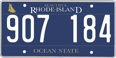 RI license plate 907184