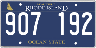 RI license plate 907192