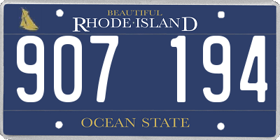 RI license plate 907194