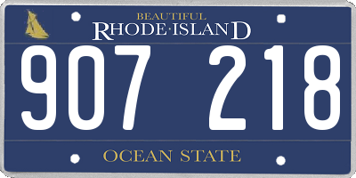 RI license plate 907218