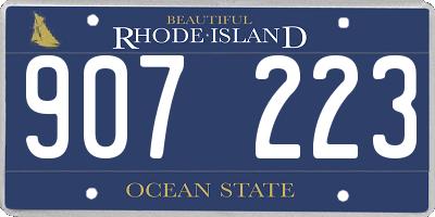 RI license plate 907223