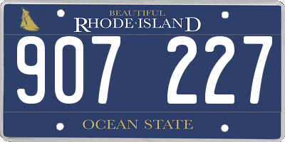 RI license plate 907227