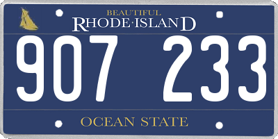 RI license plate 907233