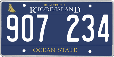 RI license plate 907234