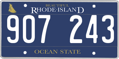 RI license plate 907243