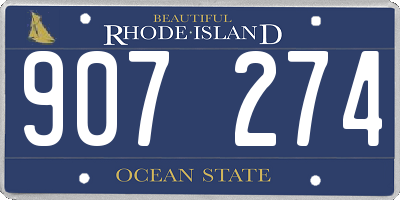 RI license plate 907274