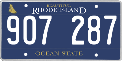 RI license plate 907287