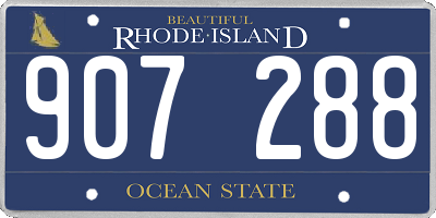 RI license plate 907288