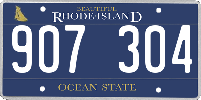 RI license plate 907304