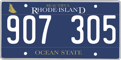 RI license plate 907305
