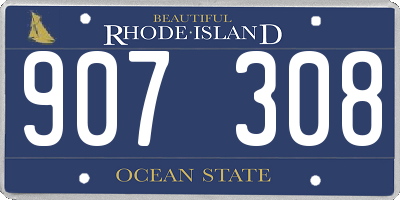 RI license plate 907308