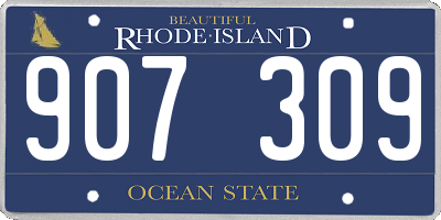 RI license plate 907309