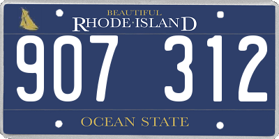 RI license plate 907312