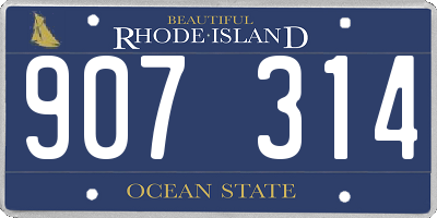 RI license plate 907314