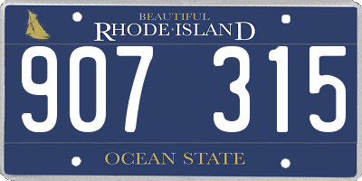 RI license plate 907315