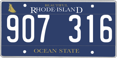 RI license plate 907316