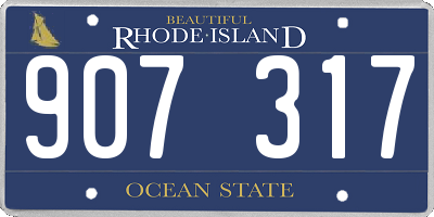 RI license plate 907317
