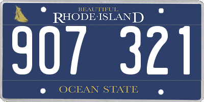 RI license plate 907321
