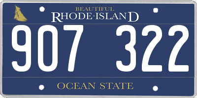 RI license plate 907322