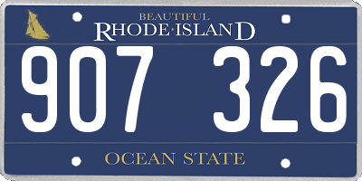 RI license plate 907326