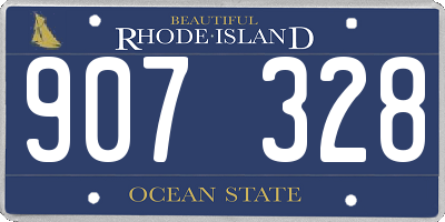 RI license plate 907328
