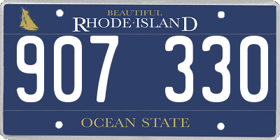RI license plate 907330