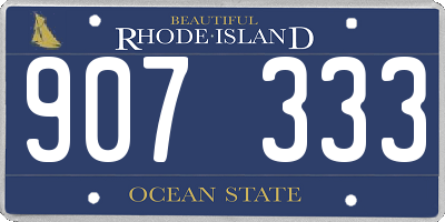 RI license plate 907333