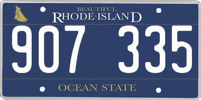 RI license plate 907335