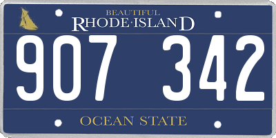 RI license plate 907342