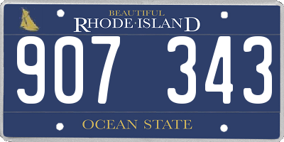 RI license plate 907343