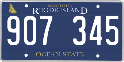 RI license plate 907345