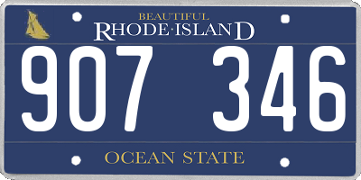 RI license plate 907346