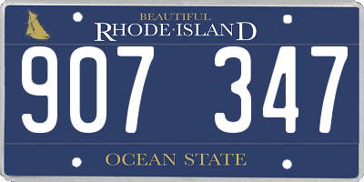RI license plate 907347