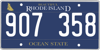 RI license plate 907358