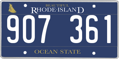 RI license plate 907361