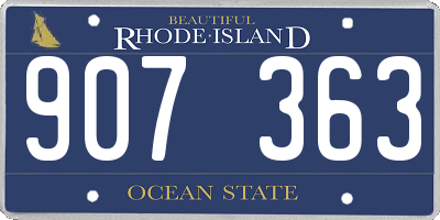 RI license plate 907363