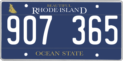 RI license plate 907365